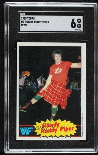 1985 Topps WWF Roddy Piper #7 SGC 6 Rookie RC