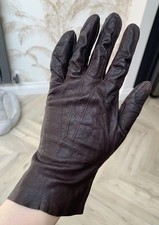 Original Vintage 1940s CC41 Ladies Brown Leather Driving Gloves 