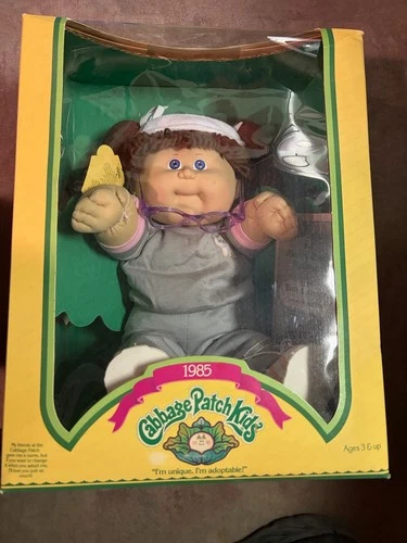 1985Coleco Cabbage Patch Girl Name Carmen Helga Brn Hair Blue Eyes 1 Dimple NRFB