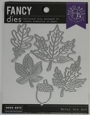 Hero Arts DI951 Autumn Leaves Fancy Dies Fall Leaf Metal Cutting Die Set New Al