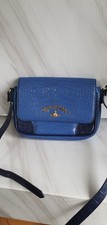 VIVIENNE WESTWOOD BLUE FAUX LEATHER JUNGLE CROC ACROSS BODY BAG 