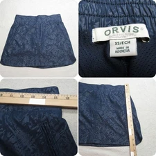 Orvis Skort Womens XS Blue Mesh Short Lined Zip Pockets Athletic Tennis 30x16