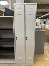 C+P Metallspind 2 T&uuml;ren grau bel&uuml;ftet 60cm breit abschlie&szlig;bar