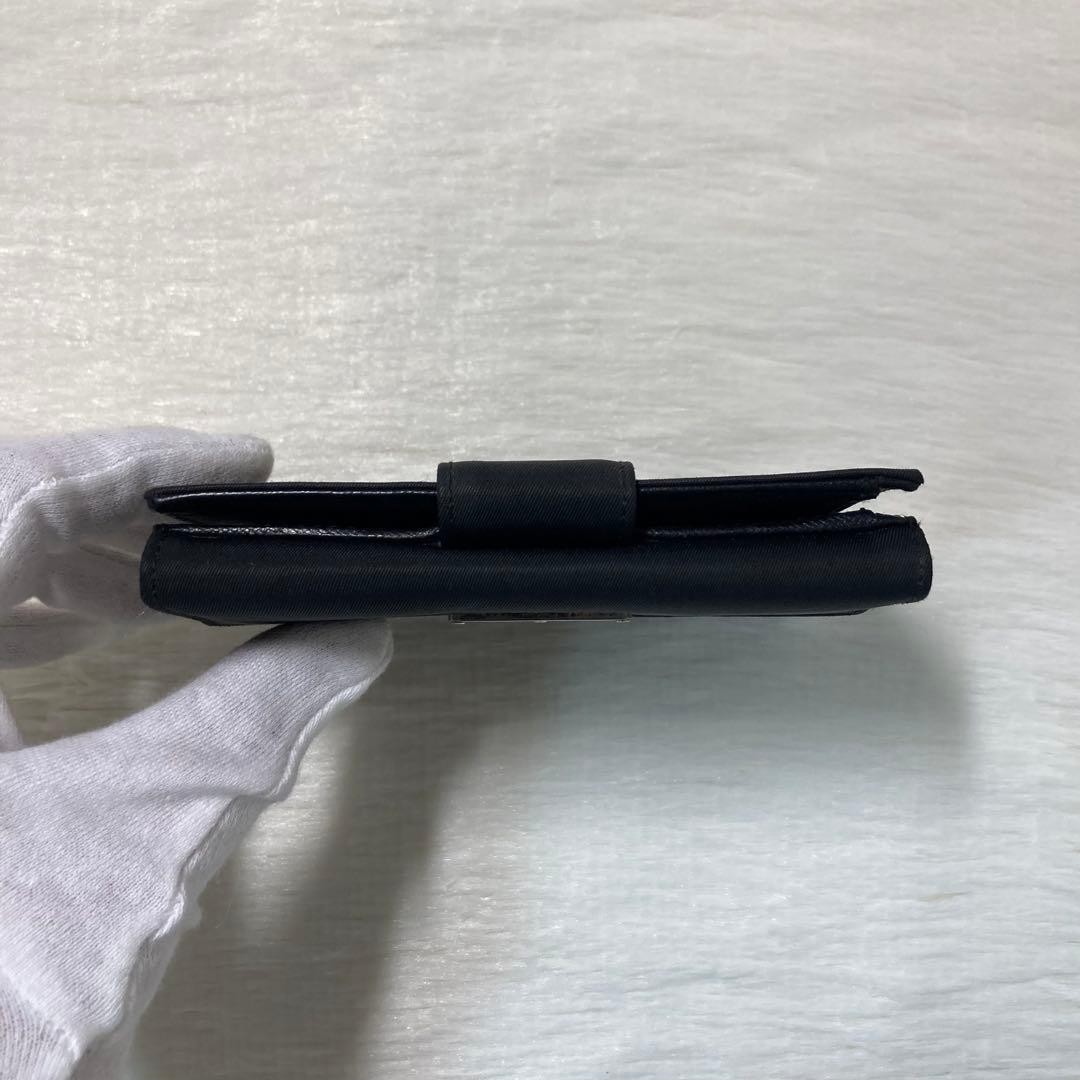 PRADA two fold nylon leather triangular frame bla… - image 10