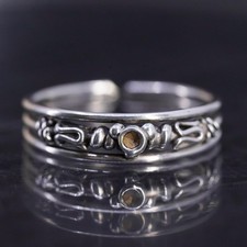 size 4.5, vintage sterling silver 925 handmade stackable wired band ring
