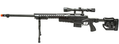WellFire MB4419-2BAB Bolt Action Airsoft Sniper Rifle (Color: Black)