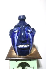 ) randy tobias CRY N EYES  face jug, pottery, folkart 10''x7'''