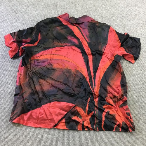 Louisa Ballou Shirt Mens XL Red Black Silk Queen’s Gambit Weekend Button Up USA - Picture 8 of 12