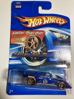 HOT WHEELS 2006 FIRST EDITIONS FERRARI 512 M RACECAR BLUE FTE FASTER THAN EVER