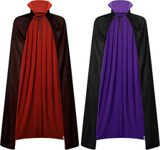 Mens Vampire Cape Adult Stand Collar Cloak Carnival Costume M-XL