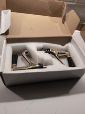 Downton Hot And Cold Basin Taps With Black Ceramic Leavers - English Gold