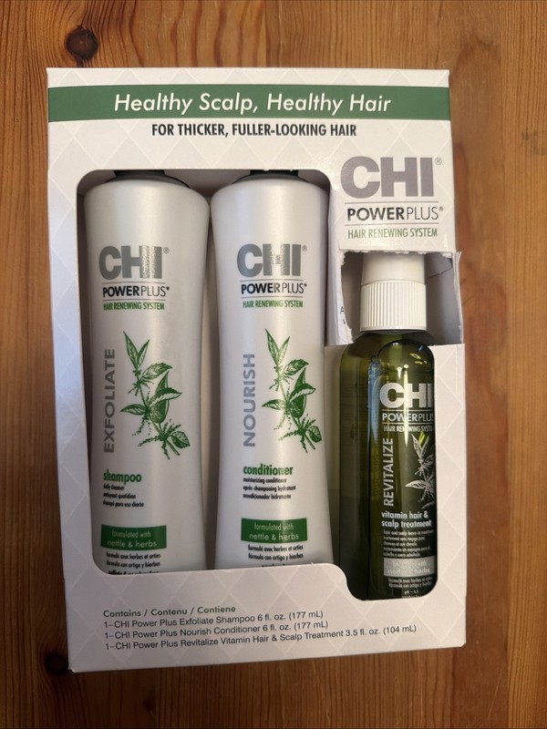 CHI Powerplus Hair Renewing System Shampoo, Conditioner and Scalp Treatment