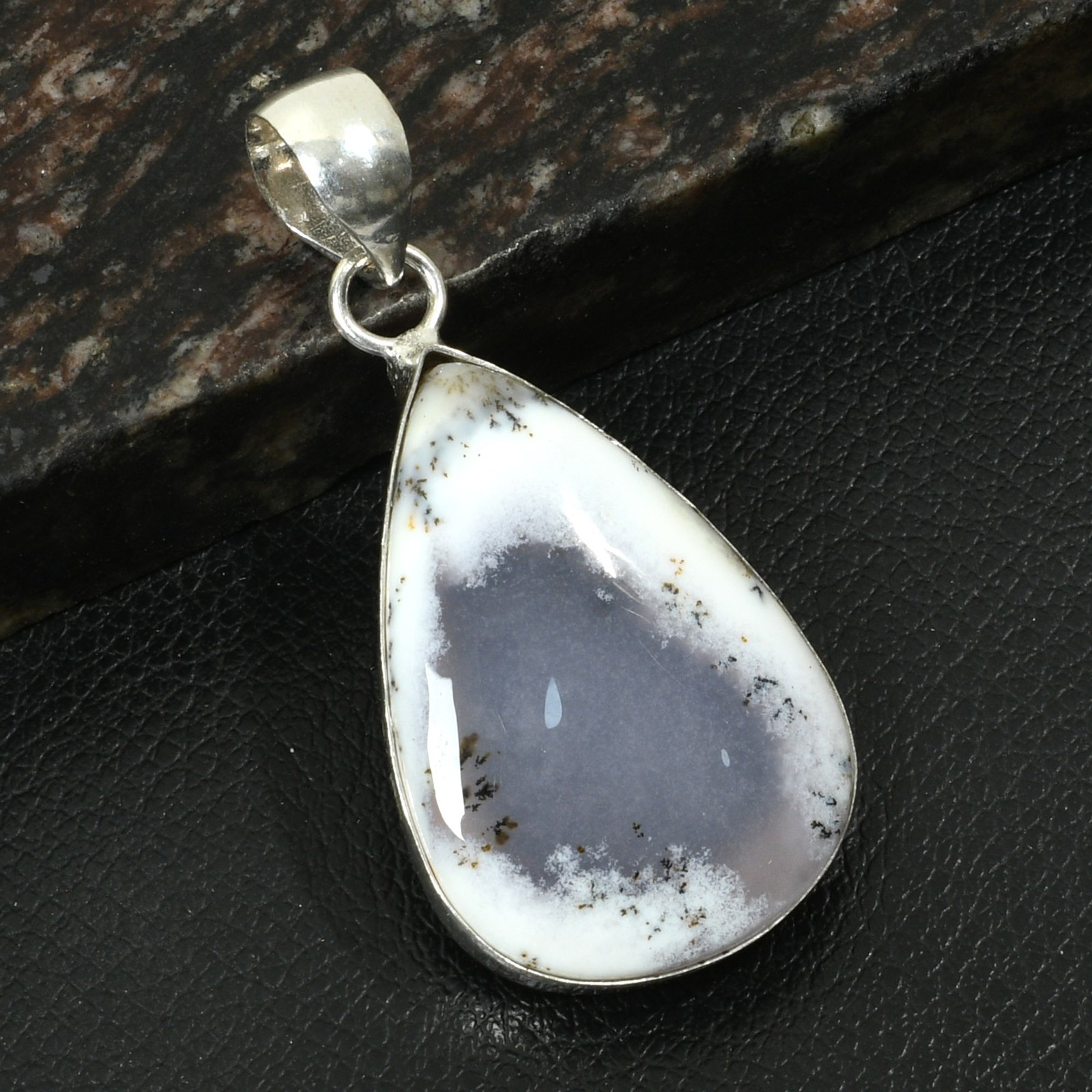 Dendrite Opal Gemstone Ethnic Handmade Pendant Jewelry For Unisex 2.2