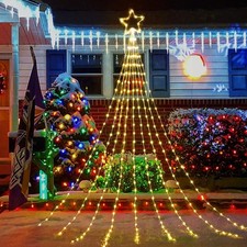 Brightown 344 LED Christmas Waterfall Star String Lights Outdoor Tree Decor IP44