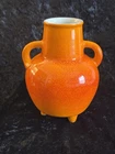 Vintage 1965 Royal Haeger 3-Footed, 2-handled Mandarin Orange Glazed Vase #4020