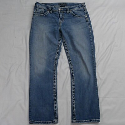 Silver 31 Natsuki Capri Light Bold Stitch Stretch Denim Jeans