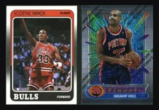 1988 FLEER #20 SCOTTIE PIPPEN 1995 TOPPS FINEST #240 GRANT HILL BOTH MINT to GEM