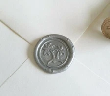 Wax seal sticker palm tree tropical island beach destination envelope wedding