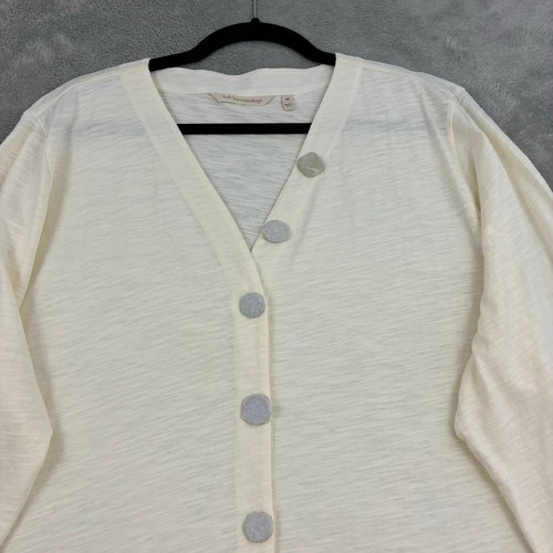 Cardigan donna nuovo senza etichette morbido Dintorni Delia bottoni misti 2X beige boho - Foto 3 di 16