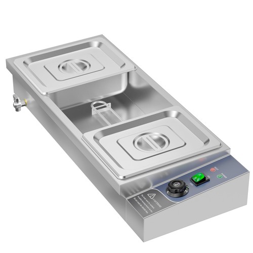 Commercial Food Warmer Bain Marie Electric Buffet Stainless Steel x 1/2GNx3 Pans - Picture 7 of 10