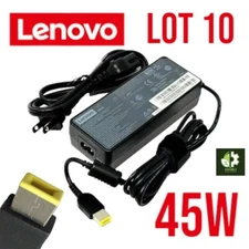 Lot of 10 LENOVO ThinkPad AC Adapter Power Charger 45W 20V Square Tip Genuine
