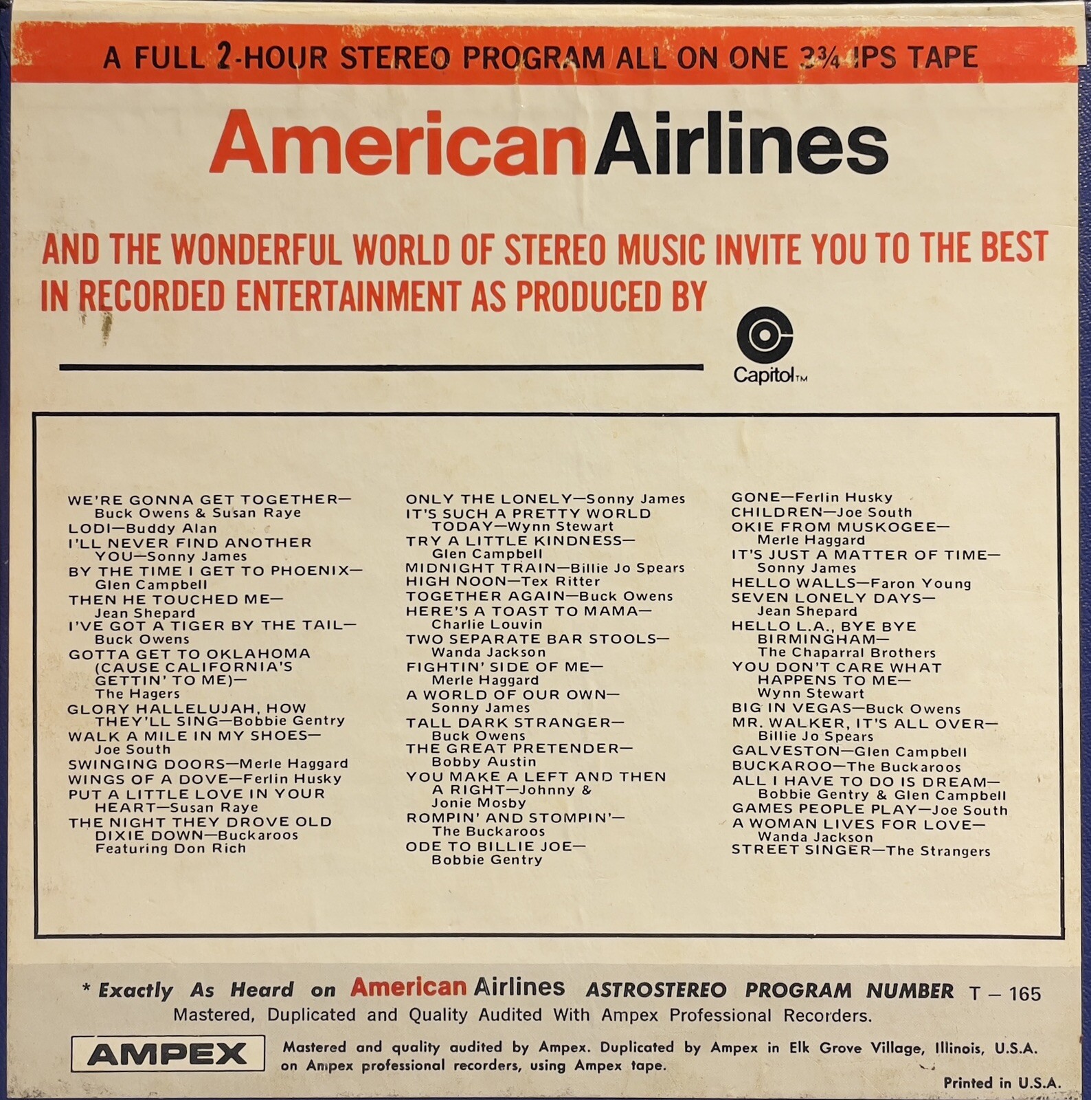 American Airlines Popular Reel Tape Vol T165 eBay