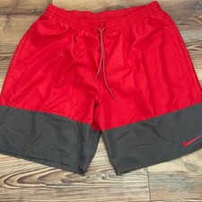 Nike XXL Red and Gray Swim Trunks w Pockets 574
