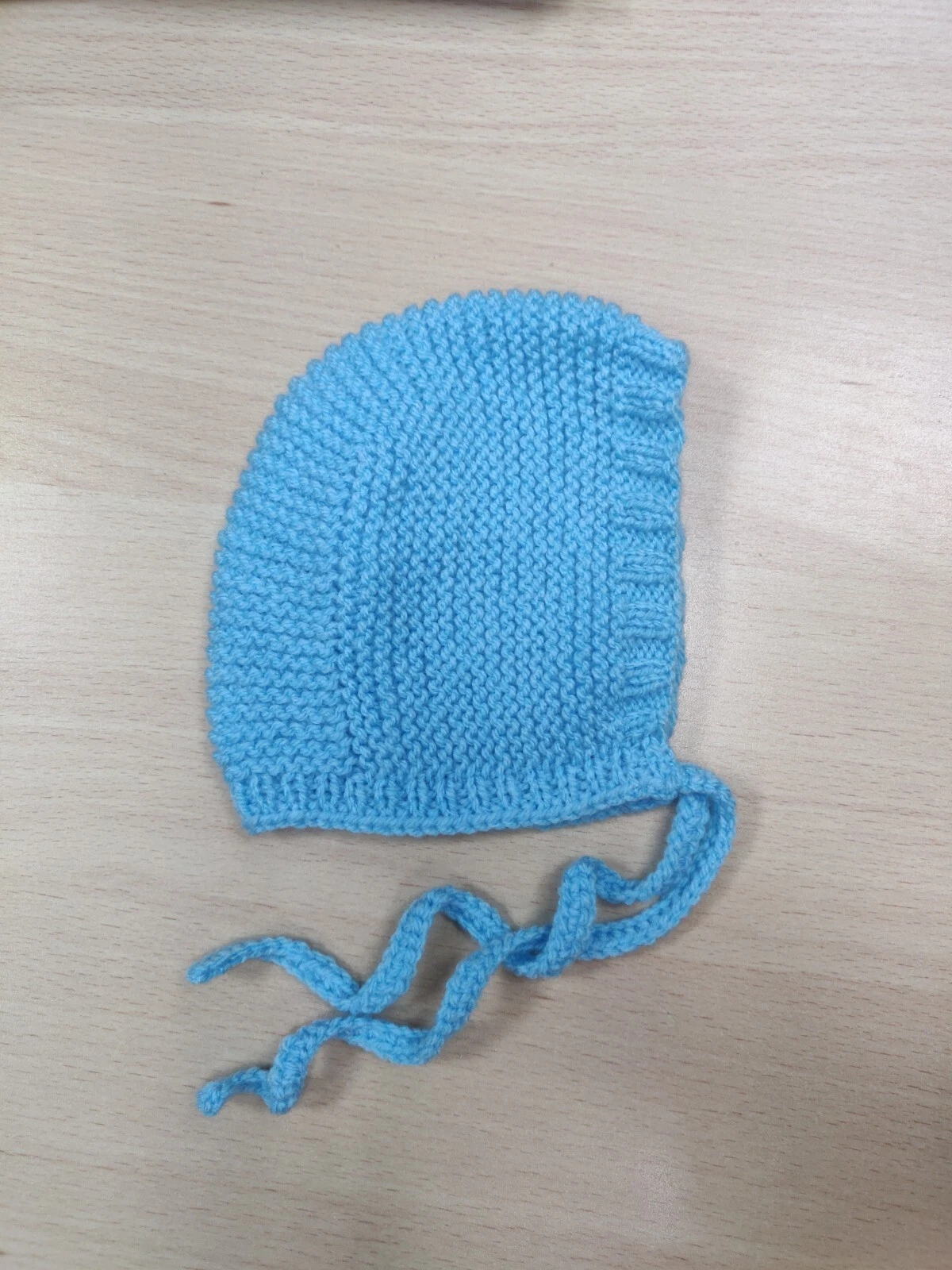 New Handmade knitted Baby Bonnet Turquoise by Maya's Knits, hat - 9 to 12 months