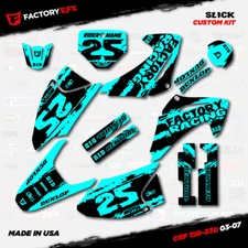 Black Cyan Slick Camo Racing Graphics Kit fits Honda CRF150 03-07 CRF 150 Decal