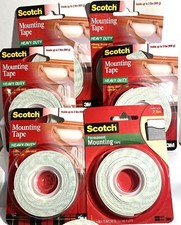 Scotch Mounting Tape 0.5in X 75in Lot of 6 Double Sided 2.08 yards each READ