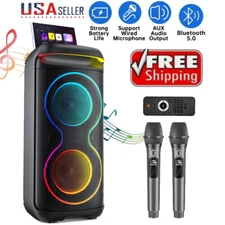 Party Wireless Speaker Karaoke Machine System Ultra HD Sound With 2 Microphones