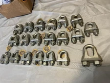 Mixed lot (20) 5/8, 3/4, 7/8  Wire Rope Cable U Bolt Saddle clamp ohio valley
