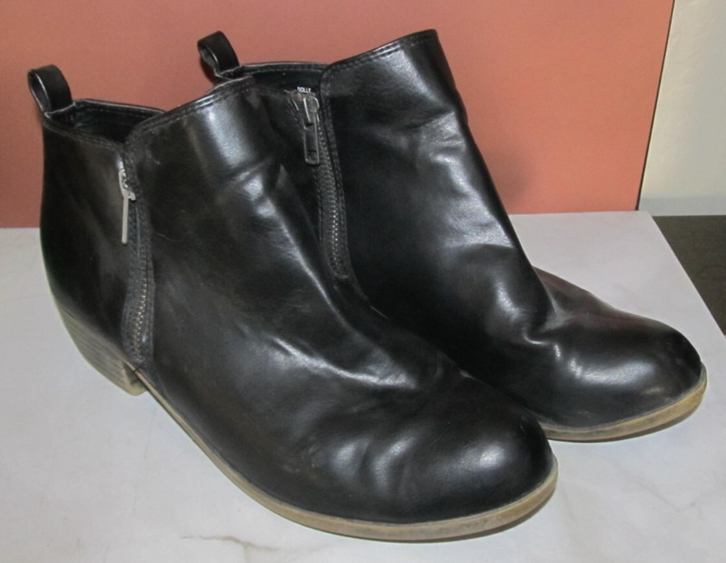 Dunes Dolly Ankle Boots Women's Size 8.5 M Faux Leather Zipper Booties Shoes