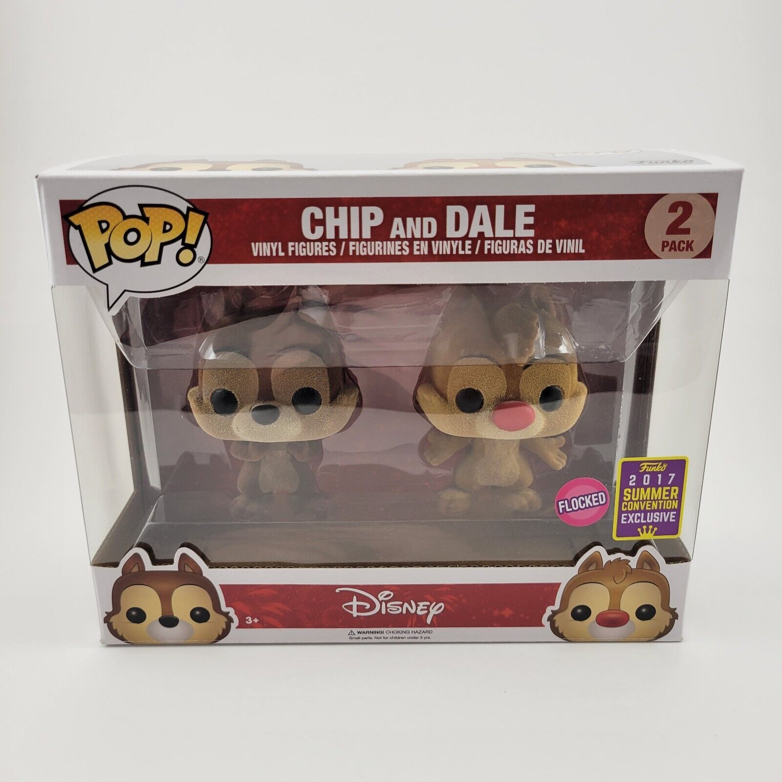 Funko POP Disney: Chip and Dale Flocked Vinyl Figures 2 Pack SDCC 2017  Exclusive