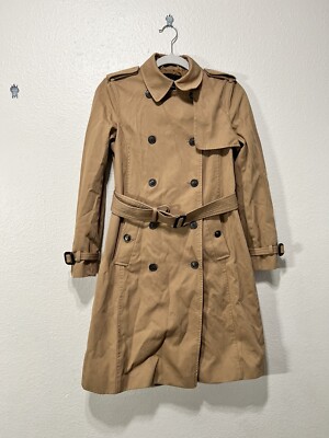 Massimo Dutti Women's Trench Coat With Belt Brown Size XS