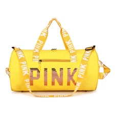 Nonbrand Custom logo Pink Duffle Waterproof Polyester Gym Bag For  women
