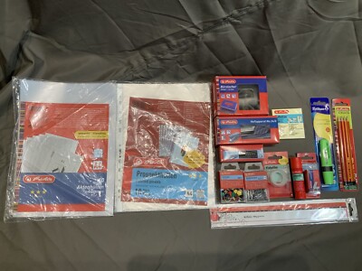Herlitz Büro-Set 14 Artikel Locher, Tucker, Bleistifte, Klebestift, Lineal, etc.
