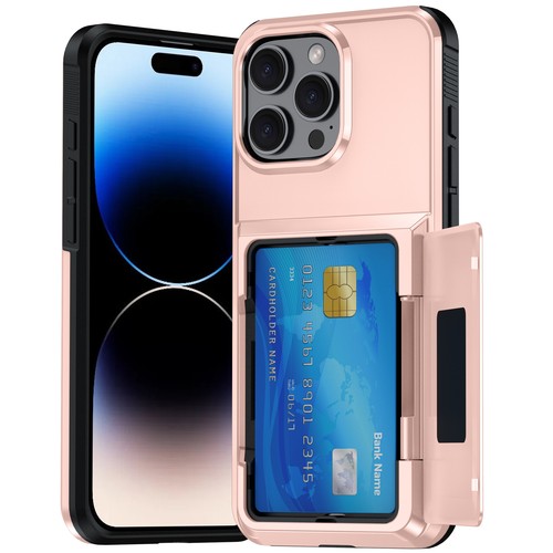 For iPhone 15 16 Pro Max Case with Credit Card Holder Card Slot Anti-Scratch - Picture 2 of 25