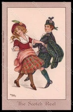 Artist Signed Hardy F. Children Girl Boy Dance The Scotch Reel 914E pc VK7869