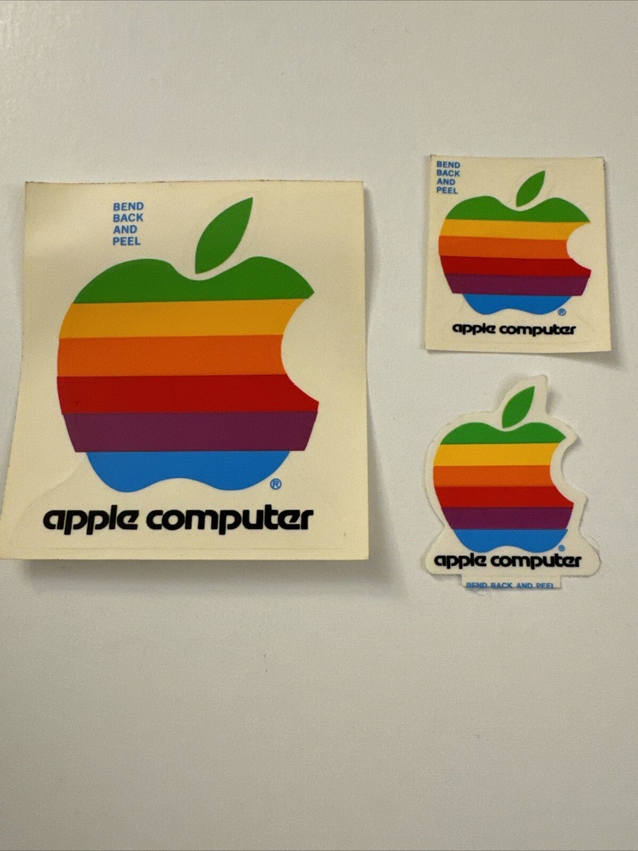 Vintage Set Of 3 Apple Computer Sticker Set Rainbow Retro J16 | eBay