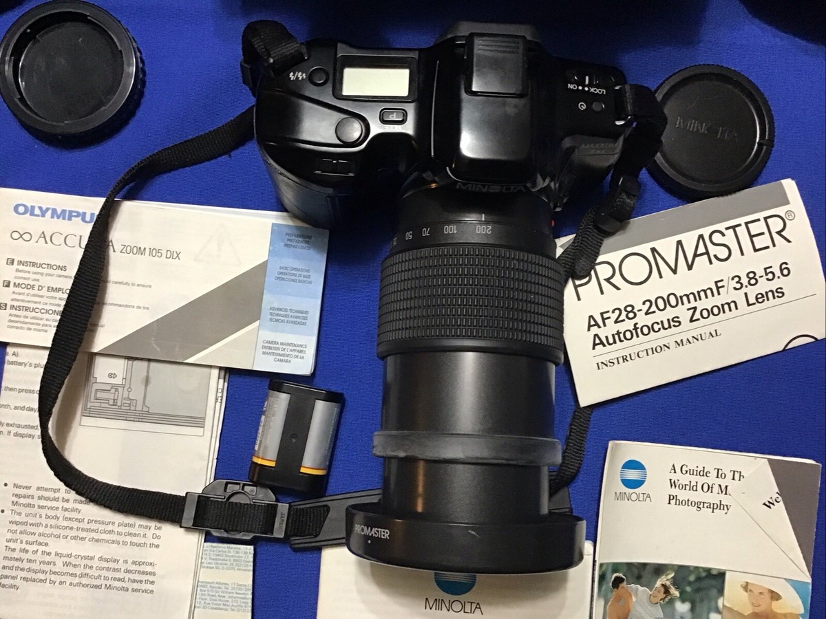 Lens Minolta 3xi Battery Minolta Maxxum 3xi 35mm SLR W/Promaster - Main Image