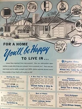 Atlanta GA Print Ad 1952 AJC Home Builders Contractors Delta Heat Cast-O-Stone