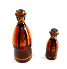 Vintage Ukranian Nesting Dolls (Set of Two) Male and Female