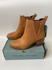 Image of Womens Toms Esme Bootie Leather Boots Tan Brown