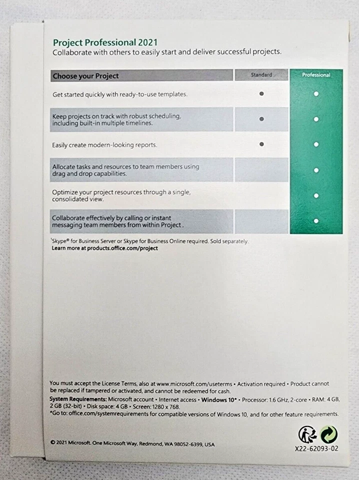 Microsoft Project 2021 Professional - USB - New Sealed Retail Package - Image 3 of 3