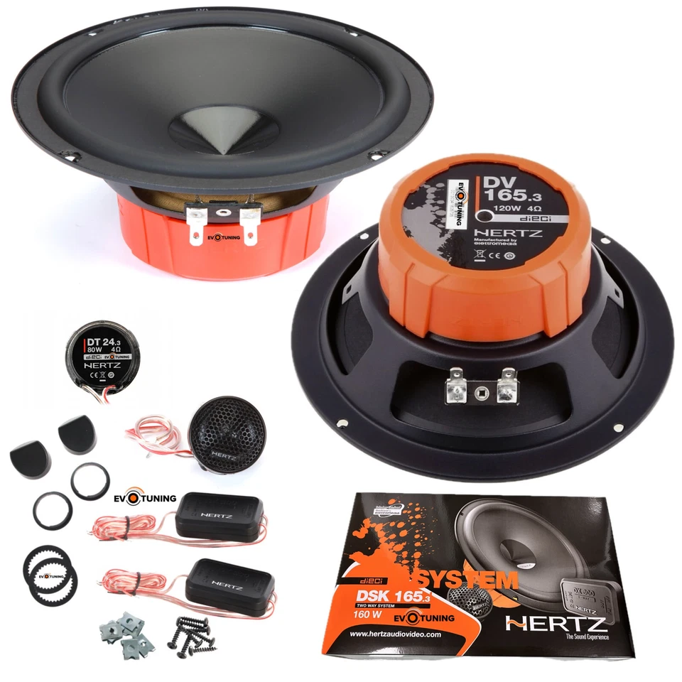 Kit 8 Casse Altoparlanti Hertz DSK165.3 per Fiat Panda 169 dal 2003 + Griglie Tw - Immagine 3 di 4