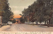 Mechanic Falls ME~Big Home or Hotel at End of Wide, Dirt Elm St~Postcard