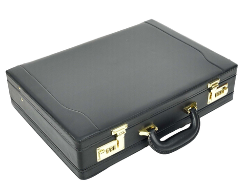 Executive Faux Leather Business Briefcase Attache Travel Case Office Work Bag - Picture 3 of 5