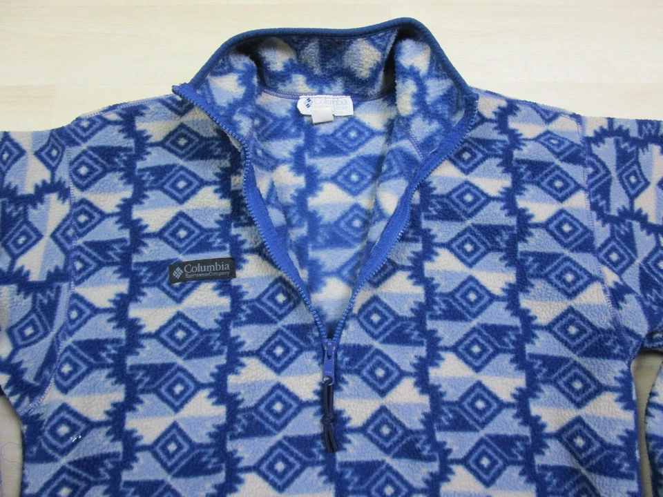 Vintage 90s Columbia Southwest Aztec Fleece Pullover Jacket Womens L Made in USA - Image 4 of 4