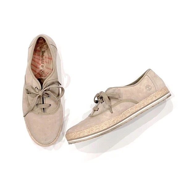 Scarpa Timberland Eivissa Sea Oxford beige chiaro espadrillas scamosciata taglia 8 5